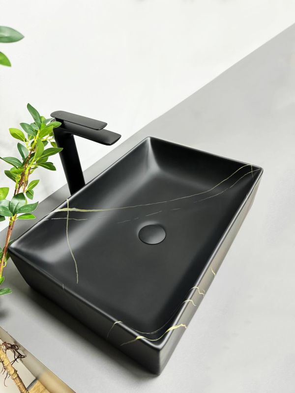 Умивальник VBI LATINA BLACK STONE MATT накладний