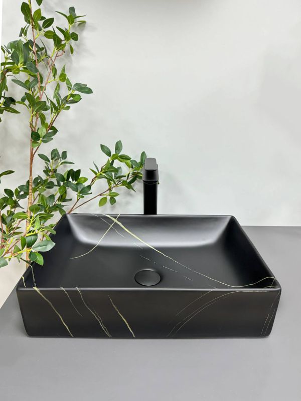 Умивальник VBI LATINA BLACK STONE MATT накладний