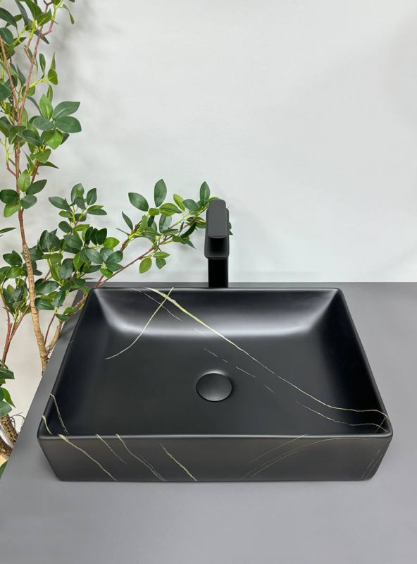 Умивальник VBI LATINA BLACK STONE MATT накладний
