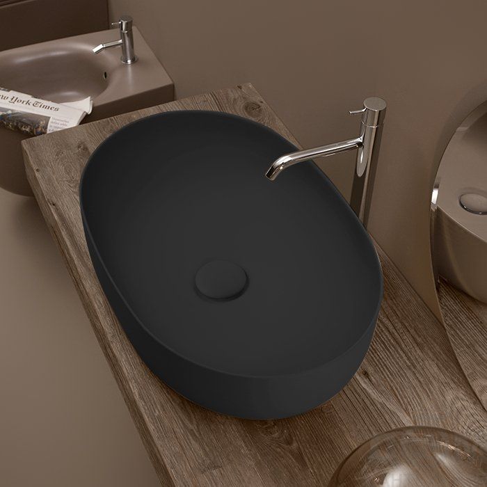 Умывальник Kerasan Nolita на столешницу 60*40, черный матовый