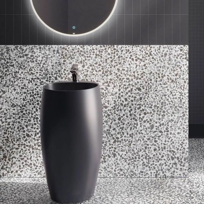 Умывальник RAK Ceramics CLOUD монолитный напольный, черный матовый