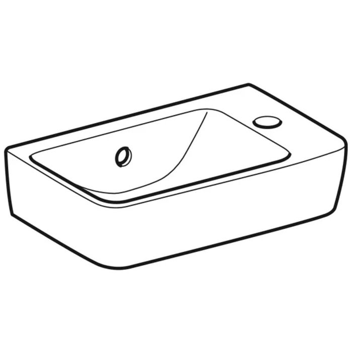 Умивальник Geberit Selnova Compact, з переливом, 501.517.00.7