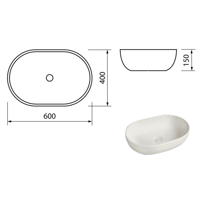 Умывальник DEVIT LAGUNA на столешницу, с керамическим донным клапаном