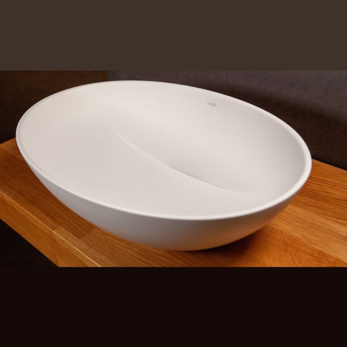 Умывальник IPERL/00 Perla 51 см из литого (искусственного) камня, белый глянец