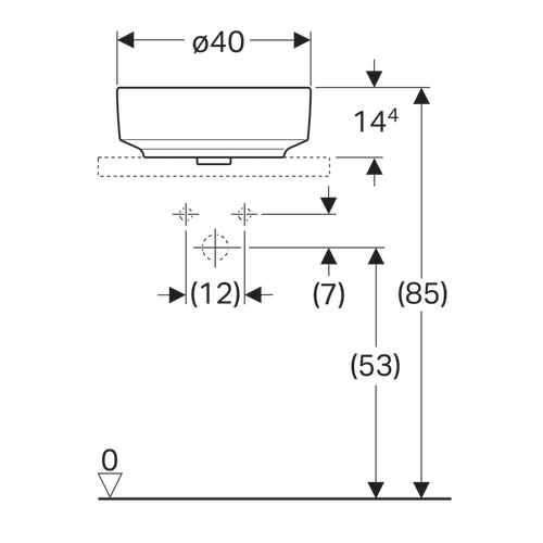 Умывальник Geberit VariForm круглый d=40см, 500.768.01.2