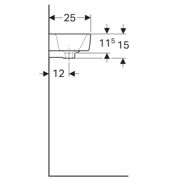 Умывальник Geberit Selnova Compact, с переливом