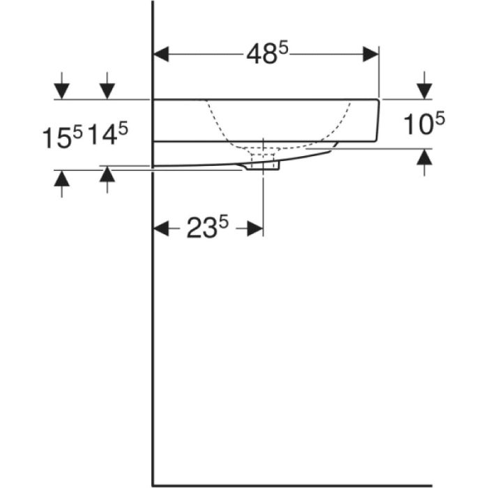 Умивальник Geberit iCon 60 cм, з переливом, білий глянець
