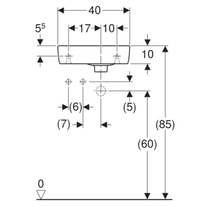 Умывальник Geberit Selnova Compact, с переливом