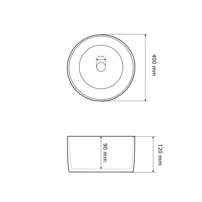 Умивальник VBI BRINDISI M STAINS MATT накладний