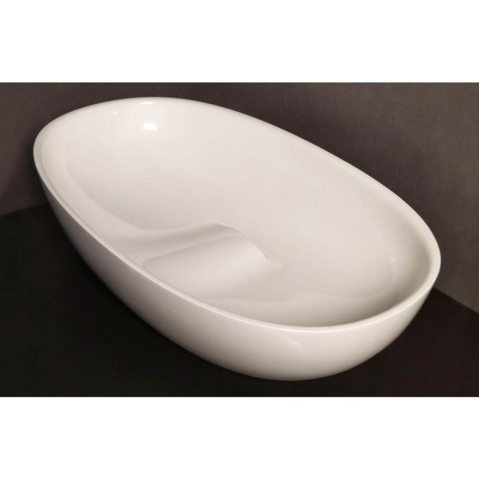 Умывальник IBELL/00 BELLA 65 см из литого (искусственного) камня, белый глянец