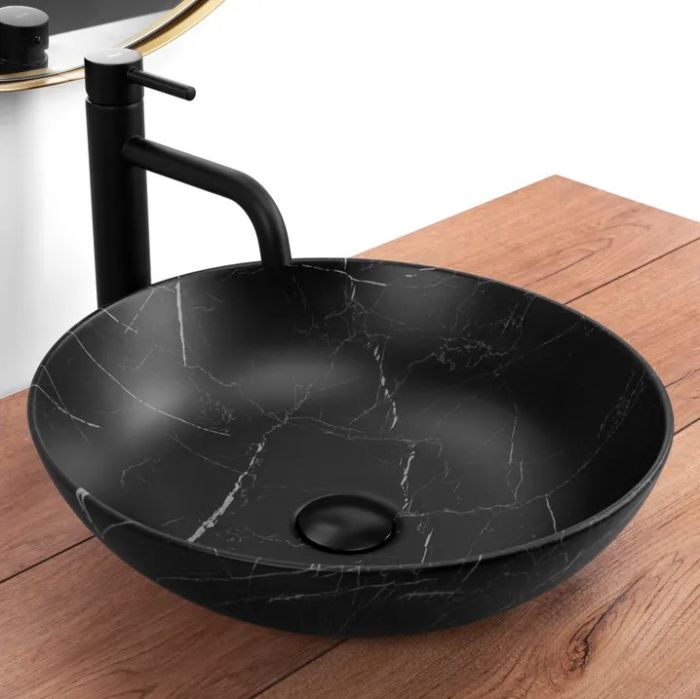 Умывальник REA FIBO BLACK MATT накладной