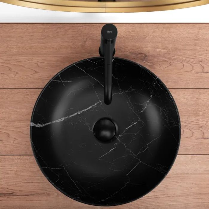 Умывальник REA FIBO BLACK MATT накладной
