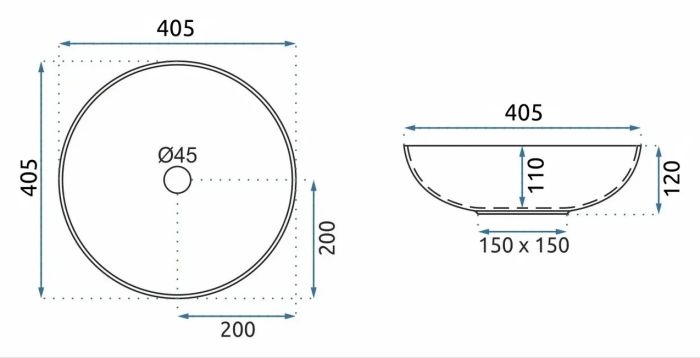 Умывальник REA FIBO BLACK MATT накладной