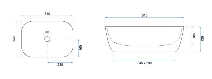 Умывальник REA CLAUDIA WHITE белый накладной