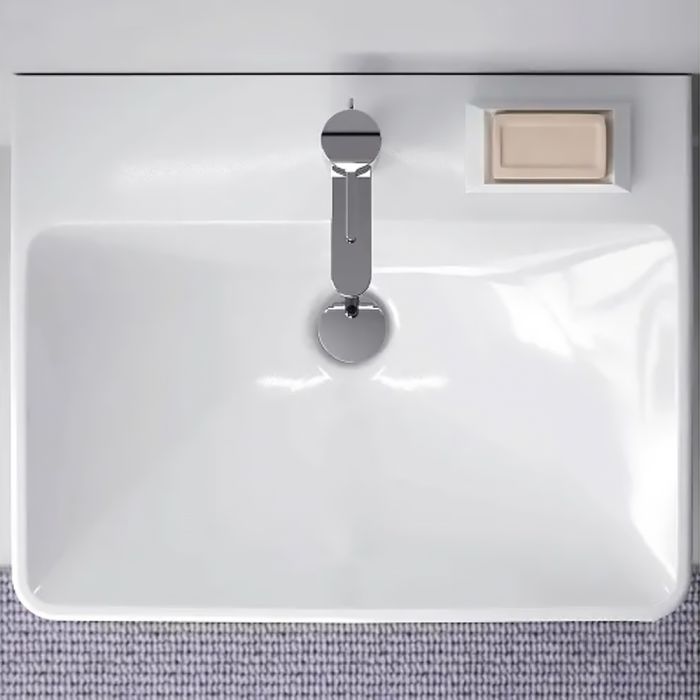 Умывальник Geberit Smyle Square 60 см, с переливом, 500.229.01.1