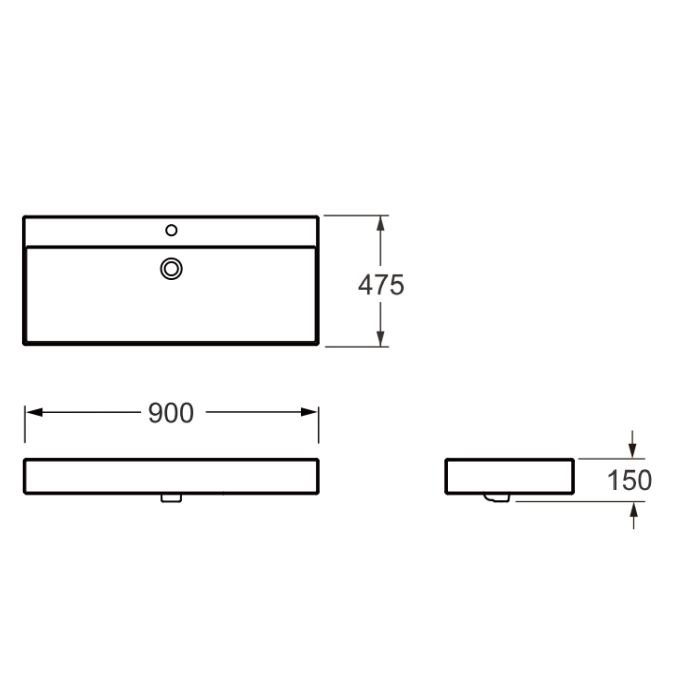 Умивальник DEVIT LINEA підвісний/меблевий 475х900