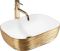 Умывальник REA BELINDA BRUSHED GOLD WHITE накладной