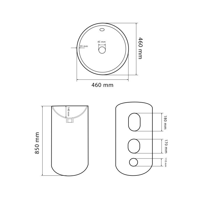 Умывальник VBI MATERA WHITE напольный