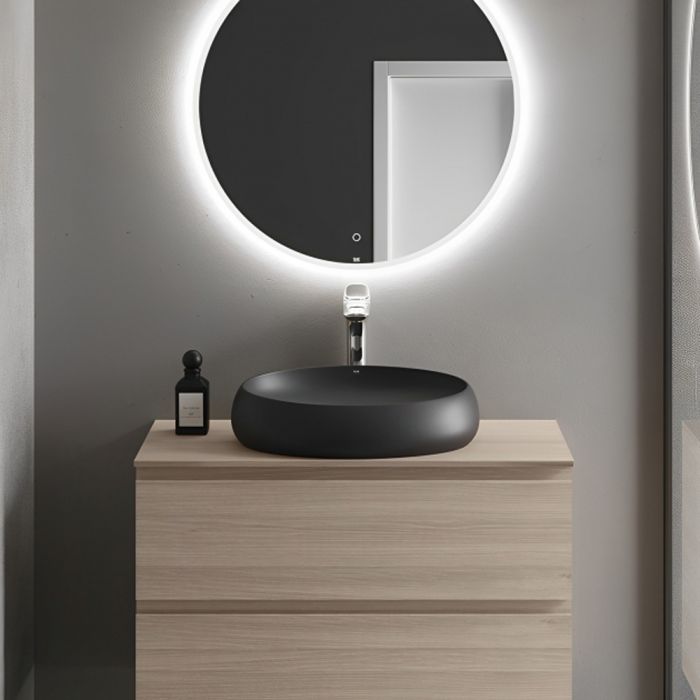 Умивальник RAK Ceramics CLOUD на стільницю, чорний матовий, 60см