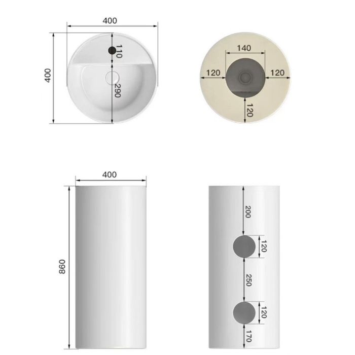 Умывальник DEVIT Style отдельностоящий, с отверстием под смеситель