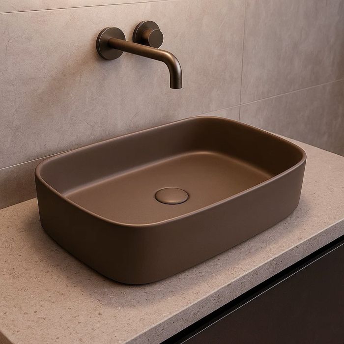 Умивальник FO04 SIMAS Folio прямокутний накладний, Moka MATT