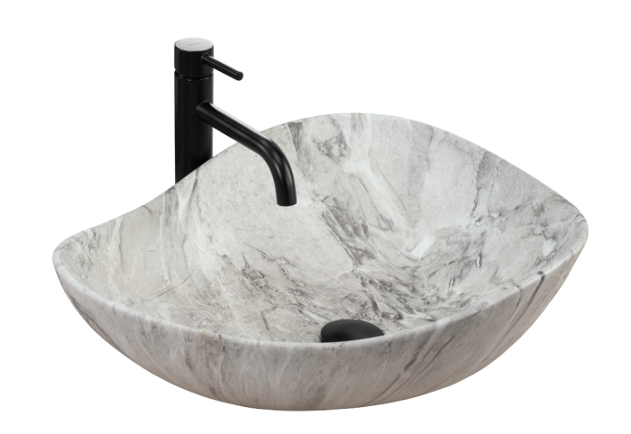 Умывальник REA DORA STONE MATT серый накладной