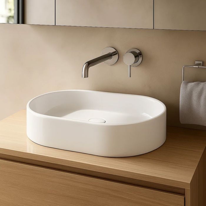 Умывальник FO02 SIMAS Folio овальный накладной, белый