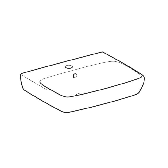 Умывальник Geberit Selnova Square 55 см, прямоугольный, с переливом