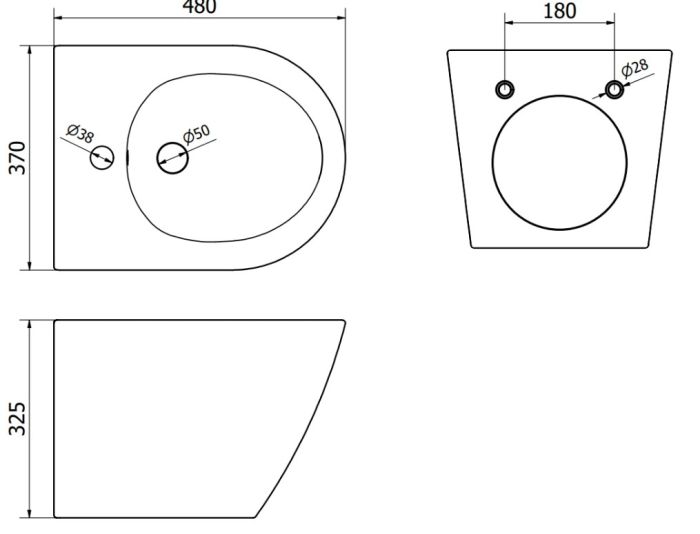 Подвесное биде MEXEN LENA BLACK MATT GOLD EDGE
