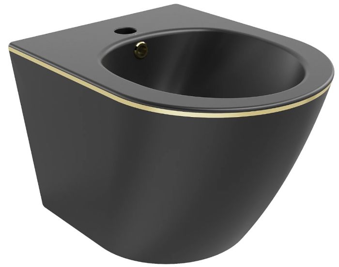 Подвесное биде MEXEN LENA BLACK MATT GOLD EDGE