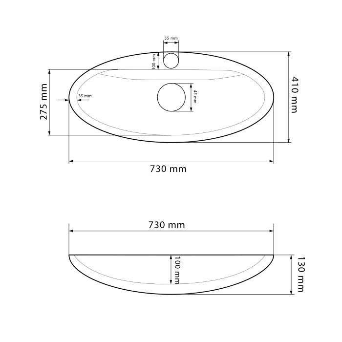 Умивальник VBI CESENA WHITE накладний