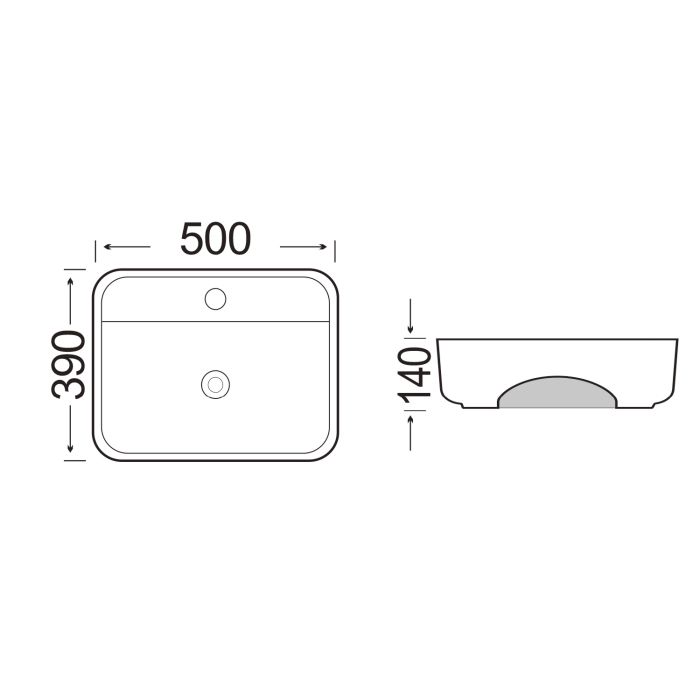 Умывальник DEVIT Quadra на столешницу, белый глянец