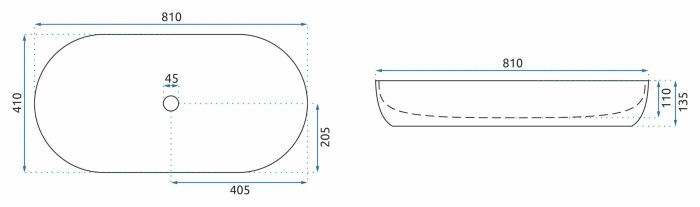 Умывальник REA CLEO 81 SHINY AIAX накладной
