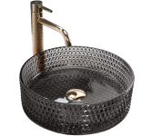 Умывальник REA CRISTAL BLACK накладной