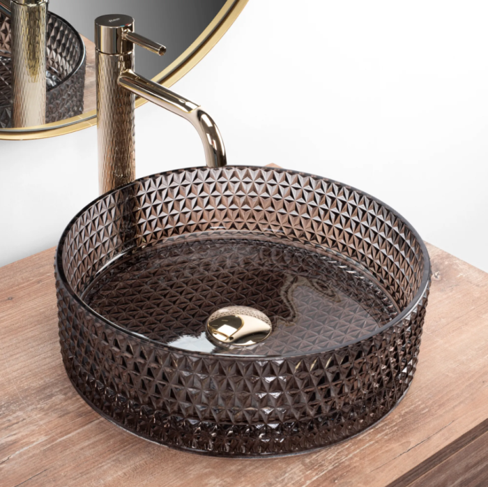 Умивальник REA CRISTAL BLACK накладний