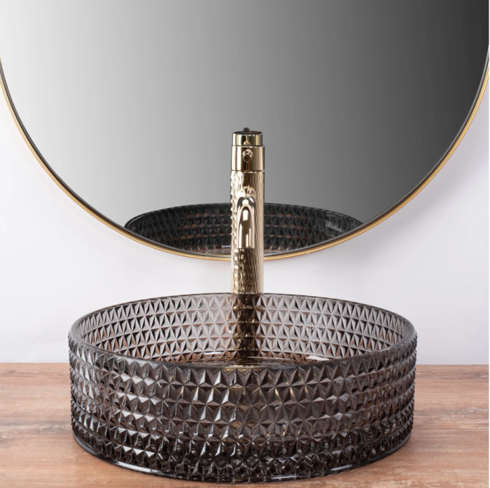 Умивальник REA CRISTAL BLACK накладний