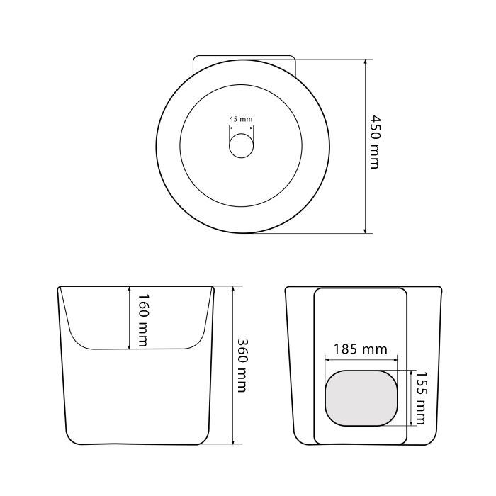Умивальник VBI LEVANTO WHITE накладний підвісний
