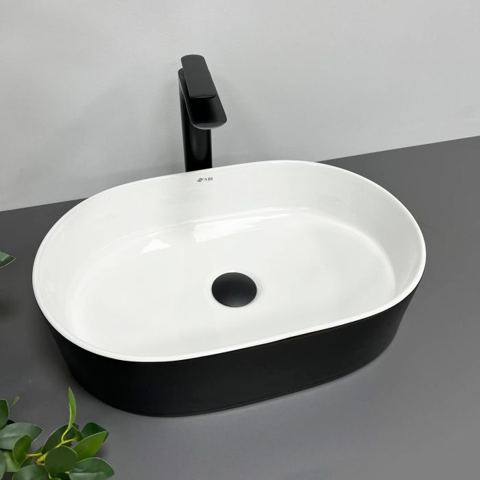 Умивальник VBI VERONA 50 BLACK WHITE накладний