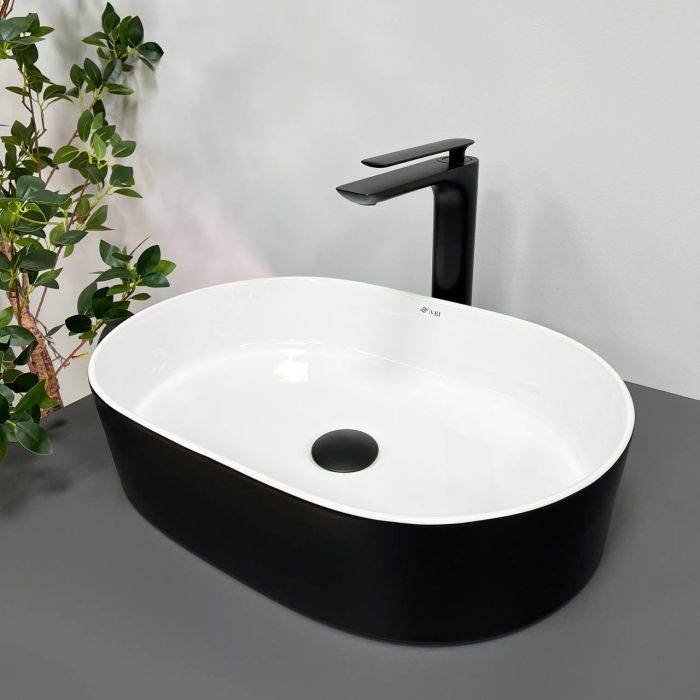 Умивальник VBI VERONA 50 BLACK WHITE накладний