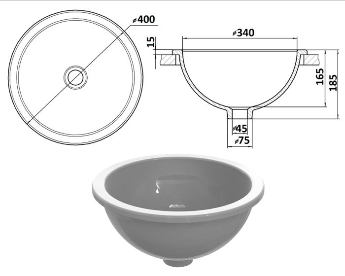 Умывальник «Аврора» 40 см Красный А300 глянец