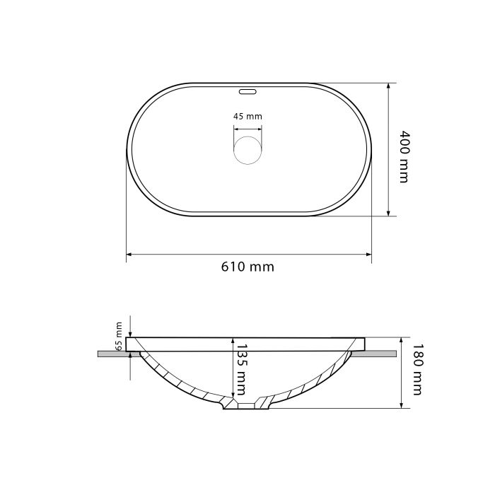 Умывальник VBI GAETA WHITE врезной
