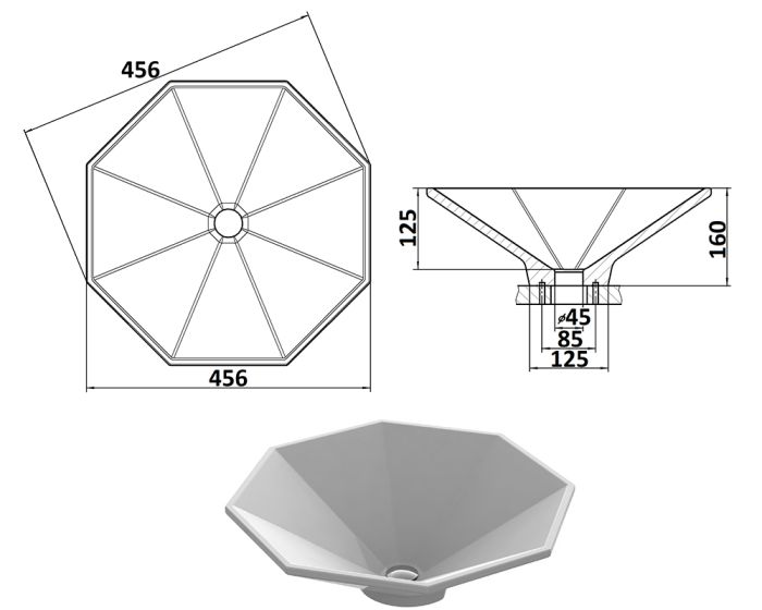 Умывальник «Сириус» 46 см  Шик  В330 глянец