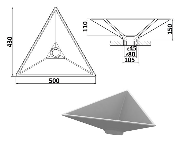 Умывальник «Пегас» Венге Т222 глянец