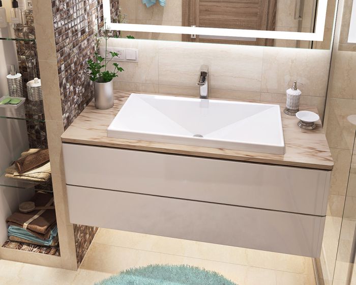 Умывальник «Вега» 80 см Иней В110 глянец