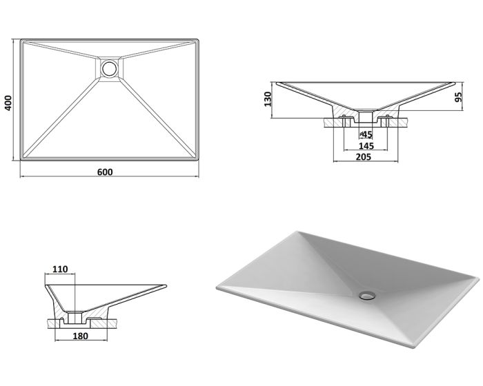 Умывальник «Антарес» 60 см Иней В110 глянец