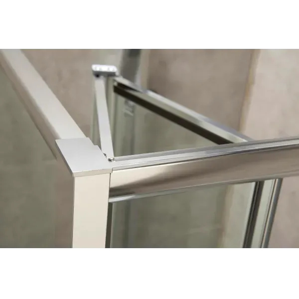 Дверь bifold 90*195, профиль хром, стекло прозрачное 5мм