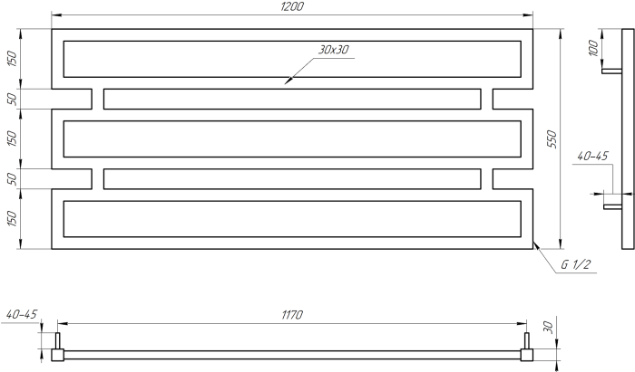Рушникосушка GENESIS AQUA Omnia 55x120 водяна