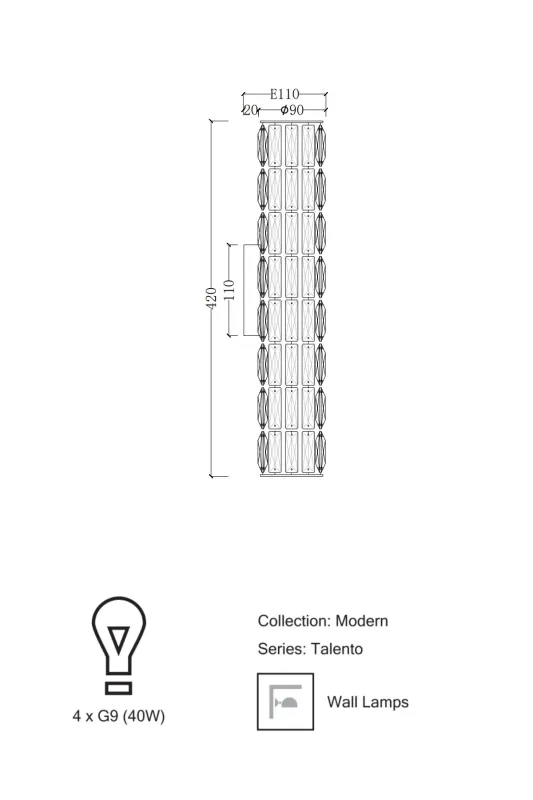 Бра EMPRESS high, хром