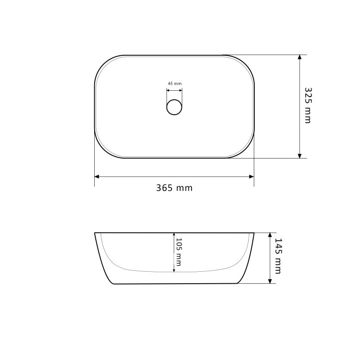 Умывальник VBI RAVENNA MARMO BLACK MATT накладной
