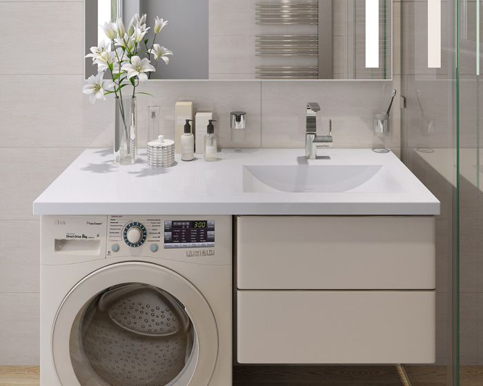 Умивальник «Юнона» 125 см R Білий А100 глянець